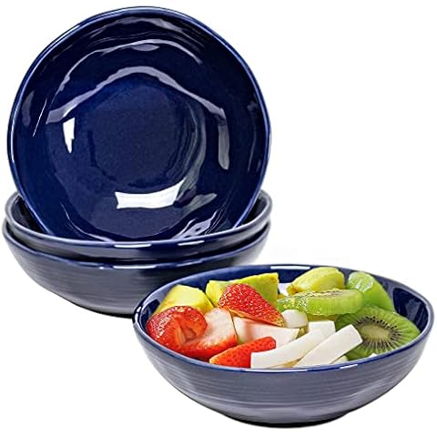 HENXFEN LEAD Dessert Bowls Porcelain Cereal Bowls Set of 4, 23 oz Salad Soup Bowl for Salad | Fruit| Snack| Oatmeal, Orange Cover
