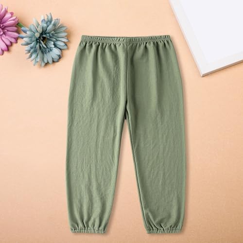 Kids Girls Baggy Thin Sweatpants Solid Color Elastic Waist Athletic Casual Trousers Toddler Breathable Comfy Pants4