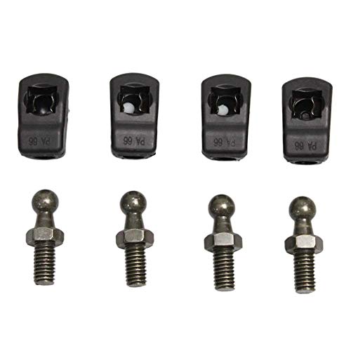 JINGLINGKJ 10MM Ball Socket Nylon End M8 Screw Bolt M6 Bent Female Thread Detachable Lift Support Joint Connector End Fitting Bearing Joint 4pcs (4 Pcs M6 Thread) - Image 3