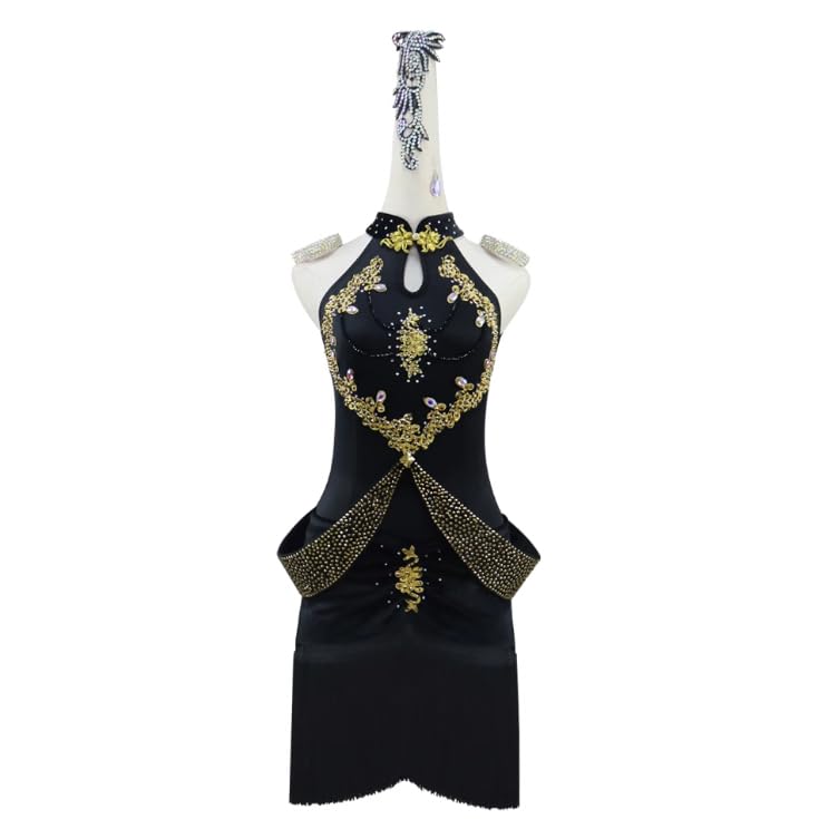 Vestiti da ballo latino senza spalline da donna Cha Cha Dancing Outfit Tango Dancing Gonne da competizione Sala da ballo Abiti da ballo