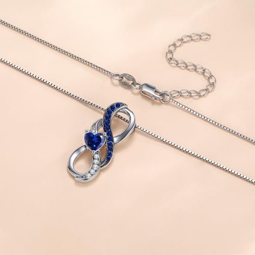 KiiKii Infinity Birthstone Necklace for Women 925 Sterling Silver Gemstone Pendant Birthstone Jewelry Anniversary Birthday Gifts for Wife Mom2
