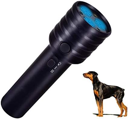 DOPQIEG Ultrasonic Dog Repeller, Electronic Anti Barking Stop Bark Handheld 3 in 1 Pet Dog Trainer with LED Flashlight, Dog Training Device for Your Safety - Dog Deterrent/Training Tool/Stop Barking