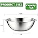 Suwimut 3 Pack Stainless Steel Mixing Bowls, 6 Quart Flat Base Stainless Steel Serving Bowls, 12.6 Inch Mirror Polish Large Metal Bowl Set for Kitchen Cooking, Baking, Prepping