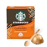 Caffeine Craze Bundle with Nespresso Vertuoline Starbucks Coffee and Eco Friendly Biodegradable Wooden Spoon (8 Count (Pack of 1), Caramel)
