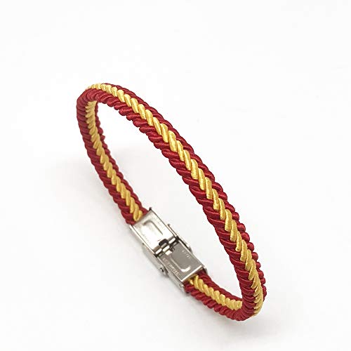 Pack de dos pulseras con trenza de España (Azul marino + bandera)