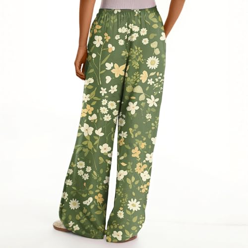 Flowy Pants for Women Wide Leg High Elastic Waist Adjustable Knot Casual Trousers Business Work Pant with Pockets3