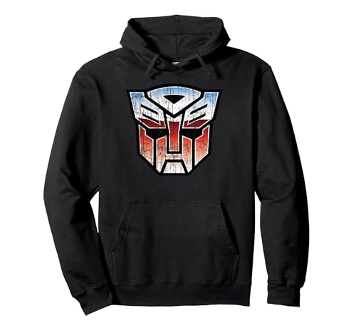 Image of Transformers Logo Autobot Distressed Pullover Hoodie, Adult Unisex, Black, Medium