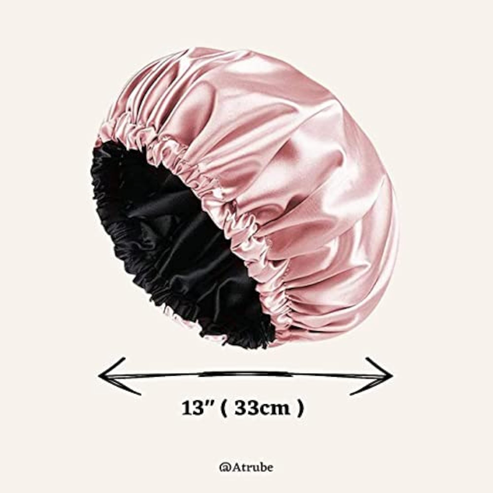 Satin Silk Bonnet with Scalp Massager Brush and 3 Scrunchies