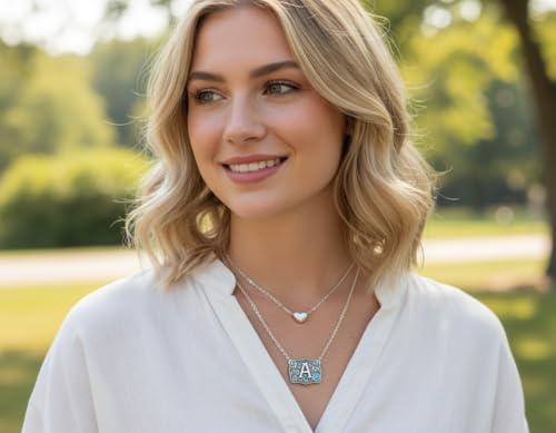 Image of Belt Buckle Bracelet Initial Letter A-Z Bracelets Western Cow Tag Bracelet Belt Buckle Necklace Western Style Initial Letter Pendant Necklace