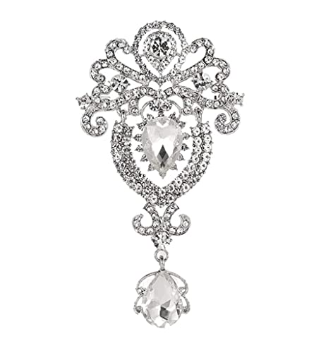 Broche couronne en cristal pour femme accessoire de luxe en diamant