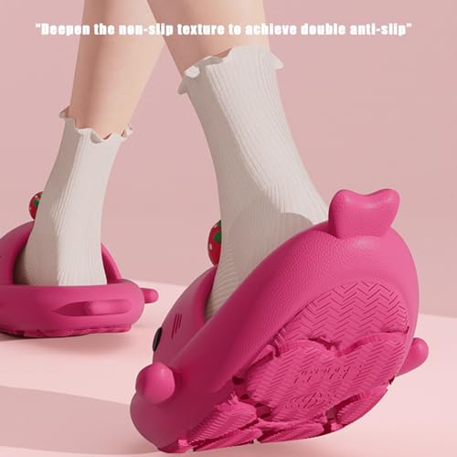 Generic Shark Slides Strawberry, Cute Cartoon 3D Cloud Shark Slippers Shoes Sandals For Women Men3