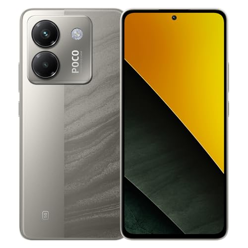 XIAOMI Poco M7 Pro 5G Smartphone 8 + 256 GB, plata, con NFC, sin cargador, batería de 5110 mAh, 45 W TurboCharge, pantalla HD AMOLED de 120 Hz