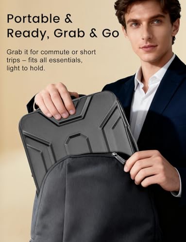 Image of DOMISO 15.6 inch Laptop Sleeve, Shockproof and Waterproof EVA Protective Laptop Case, Laptop Sleeves for 16 inch MacBook Pro /Max M2 M1 2019-2023,15 inch-16 inch HP Dell Asus Laptop,Dell XPS 15, Dark Grey