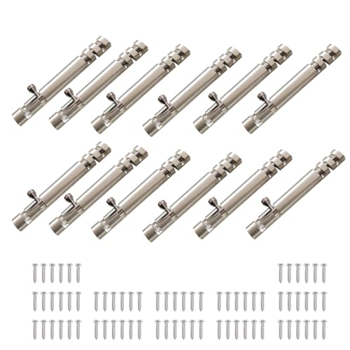 Image of Volo Premium 6 inch Xylo Tower Bolt /Door Latch /kundi /chitakni /Chitkini, Latch Lock for Door (Stainless Steel Rod) (Stainless Steel Finish) (Size 150mm) (6 inch - 150mm, 12)