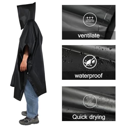 rain ponchos for adults men women（5 Pack） Family Portable EVA Raincoat with Hood Reusable4