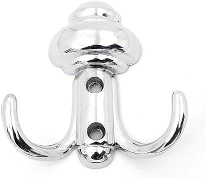 Orret Home 2 Hook Coat Rack Cabinet Hanger Set: 5 Pieces, Durable and Stylish Design (Chrome)
