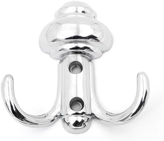 Orret Home 2 Hook Coat Rack Cabinet Hanger Set: 5 Pieces, Durable and Stylish Design (Chrome)