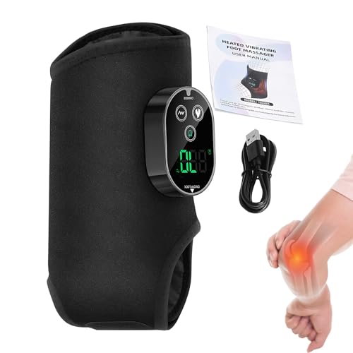 Masajeador para tobillos y pies – 3 modos de vibración, banda calefactora, inalámbrico, 6 niveles de temperatura, masajeadores eléctricos para pies, para fatiga, malestar, relajación en casa