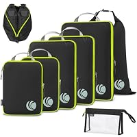 Cipway Organizer Valigia,Cubi da Imballaggio a Compressione, Design a Rete, Salvaspazio Borse da Viaggio Set Sacchi Sottovuoto Vestiti da Viaggio per Zaini o Bagagli a Mano (Blu,6 Pezzi