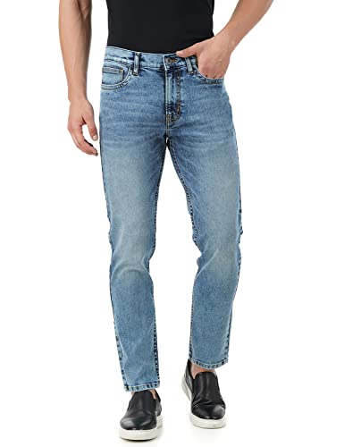 Image of INKD Men's Regular Fit Jeans - Mid-Rise | Cotton Blend | Lightweight | Stretchable Fabric | Contrast Stitch | Classic 5 Pocket Styling | Jeans for Men
