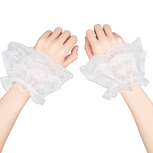 Short Lace Gloves for Women Fingerless Lace Gloves Cuff Length Tea Party Lolita Clown Halloween Accessories