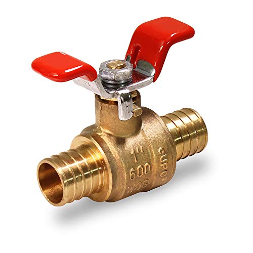 Midline Valve 837Q003 Lead-Free Pex Full Port Ball Valve With Tee Handle, 1 In. #TOP30