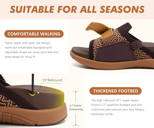 Image of COFACE Women's Orthotic Sandals Comfortable Plantar Fasciitis Arch Support