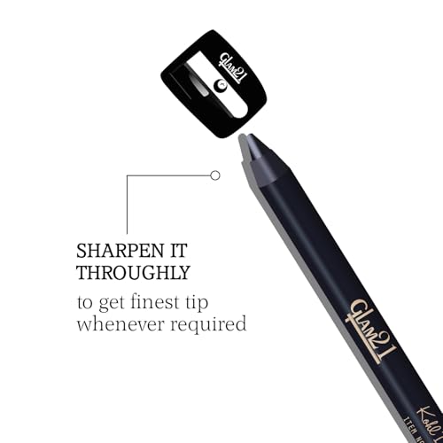 Image of Glam21 Kohl Drama Long Wear Kajal + Sharpener | Velvety Textute | Stays For 12 hours | Smudge-Proof | Long Lasting & Water Proof | Highly Pigmented For Intense Black Look | 1.2 gm