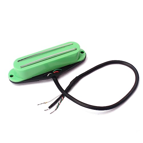 LIFKOME ギター用デュアルコイルホットレール ピックアップ ネック用 ワイヤ付き ストラトキャスター用の交換パーツ グリーン 低ノイズ ハムキャンセリング対応