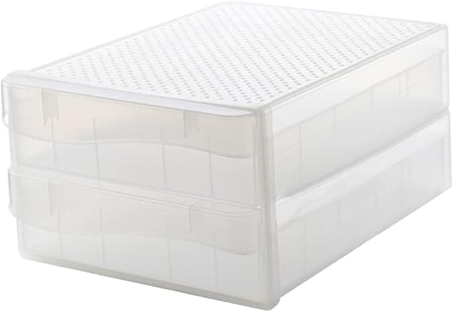 60grids Double-layer Egg Storage Box Transparent Plastic Egg Organizer for Refrigerator Design for Home Kitchen Use