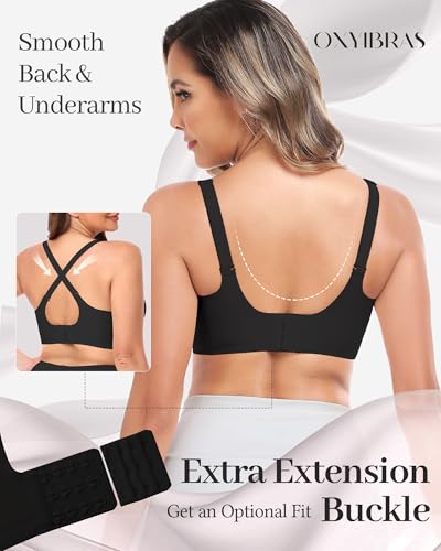 Image of Smooth V Jelly Bras for Women No Underwire Seamless Plunge Bralettes T Shirt Sleep Everyday Bra with Bra Extender