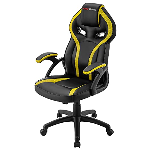 MARSGAMING-MGC118-Silla-Gaming-Ergonomica-en-PU-y-Nylon-Regulable-Amarillo-L
