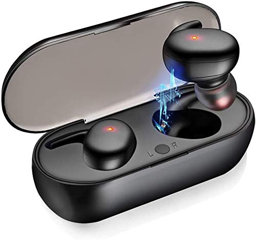 Wireless Headphones Earbuds, BD&M Earphone Noise Cancelling Sport Headset Stereo Sound Music in-Ear Touch Control with Charging Case for iPhone and Android - Black