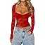 T-deep V Neck Red Shirt