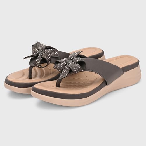 Image of Centrino Women's Sandals | Stylish Slip-On Sandals for Ladies | Durable Soft Cushioned Footbed for Comfort | Elegant & Trendy Design | Lightweight Daily And Casual Use Flip Flops (9343)