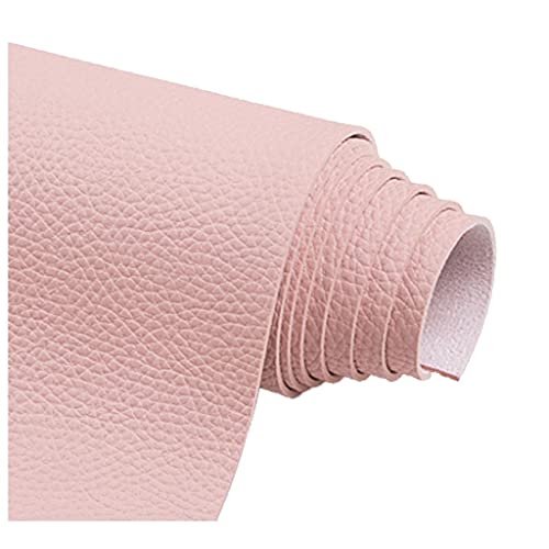 Tissu Simili Cuir Imperméable Rose 1.38X2m pour Tapisserie d'Ameublement