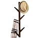 Modern Brown Bamboo Wall Mounted 6 Hook Hanging Storage Organizer, Entryway Coat & Hat Rack