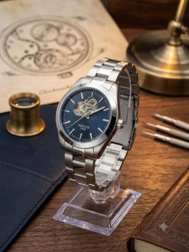 Image of MINI @ MAXX 1998 Men's Automatic Mechanical Watch with Open Heart Dial, Silver Stainless Steel Bracelet, Analog Display, Premium Formal & Casual Wrist Watch for Men