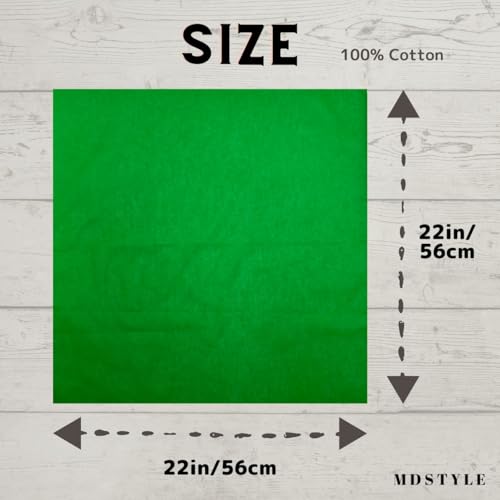 Image of MDSTYLE 100% Cotton Solid Color Bandana for Men & Women 22 inch x 22 inch Handkerchief Headband Scarf