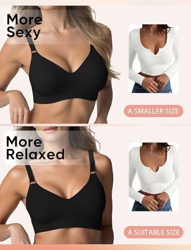 Wireless Bras for Women No Underwire Jelly Supportive Buttery Soft Back Smoothing Everyday Seamless Bra4