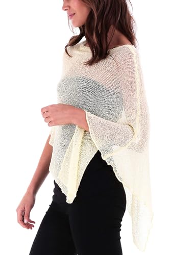 Image of SHU-SHI Womens Sheer Knit Poncho Shrug Lightweight Cover Up One Size Fits Most
