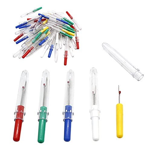Suiwotin 50pcs Seam Rippers Thread Remover, Small Seam Ripper Tool for Sewing, Stitch Ripper Sewing Seam Ripper Set, Colorful Stitch Ripper Tool Thread Unpicker
