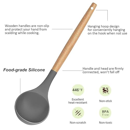 UXIYI Silicone Kitchen Utensils Set, 43pcs Silicone Kitchen Cooking Utensil Set - Image 3