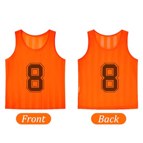 24 Pack Scrimmage Training Vest, Team Sports Pinnies, Football Practice Jerseys Nylon Mesh Athletic Train Vest for Kids Soccer Basketball Volleyball Hockey - Image 3