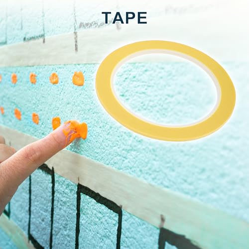 Image of Painters Tape Medium Tack Easy Removal Tape Yellow 5 Pcs 0.2cm /0.25cm /0.3cm /0.4cm /0.6cm x 25m