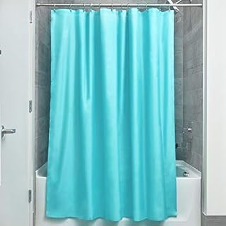 iDesign 14652 Poly Bath Curtains, Long Shower Curtain, Made of Polyester, White