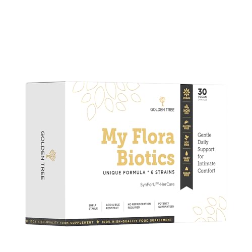 Golden Tree My Flora Biotics – Probióticos Mujer con 6 Cepas de Lactobacillus, D-Manosa e Inulina – 12 Mil Millones de UFC por Cápsula – 30 Cápsulas