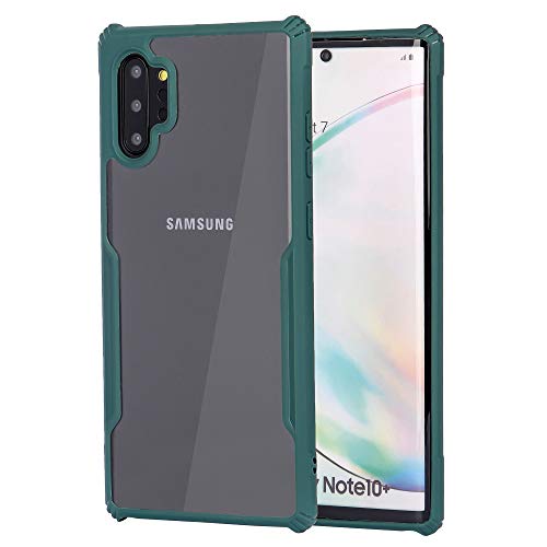 Image of LIRAMARK Transparent Clear Shock Proof Back Cover Case Designed for Samsung Galaxy Note 10 Plus - Pine Green