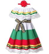 fioukiay Embroidered Mexican Dress for Girls