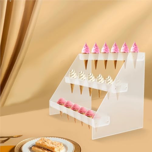 Présentoir à cornets de glace 18 trous avec structure robuste